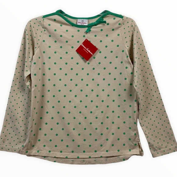 Hanna Andersson Other - Hanna Andersson NWT Polka Dots Long Sleeves Bow Girls Top Size 12 (150) NWT